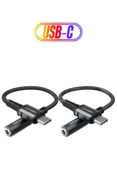 Acefast كابل محول سماعات رأس من مادة سبائك الألومنيوم من USB-C إلى 3.5 مم C1-07