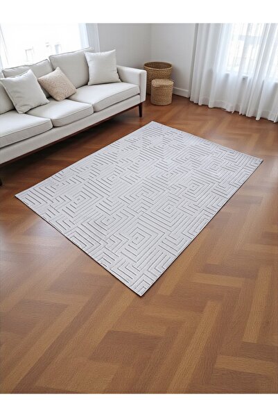 df home Welsoft İskandinav Dokuma Bukleli Premium Bej Puffy Peluş Yolluk Kori...