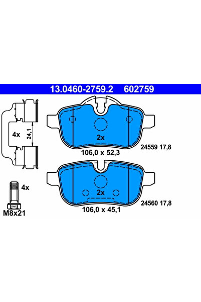 Ate Set Placute Frana Frana Disc Bmw Z4 Roadster