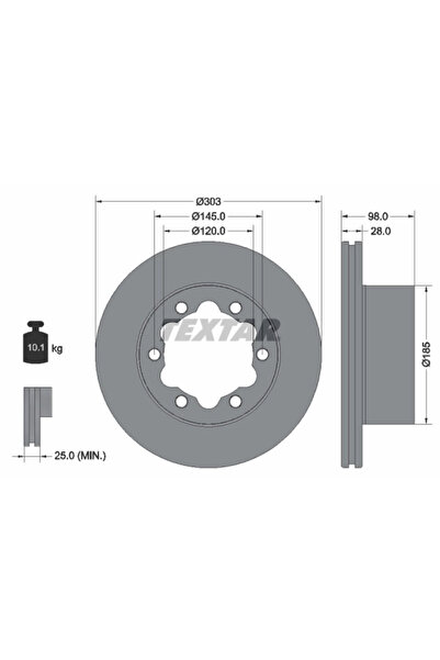 TEXTAR Disc Frana Man Tge Bus/Tge Caroserie/Tge Platou / Sasiu Vw Crafter Bus...