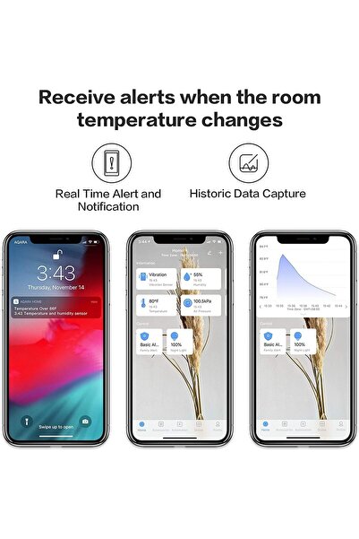 Aqara Temperature and Humidity Sensor, Pack of 3, Requires Hub, Zigbee, for Remote Monitoring