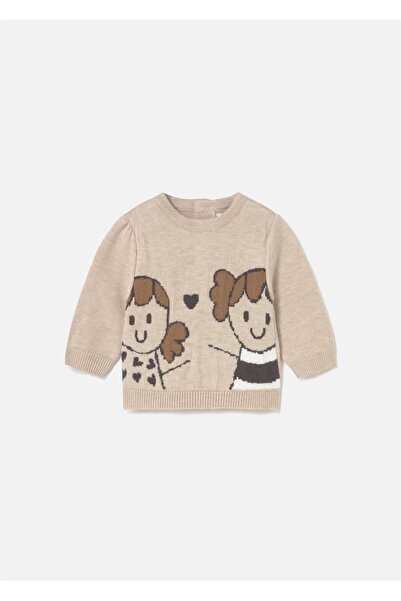 MAYORAL Baby Girl Patterned Knitted Sweater Beige 2340