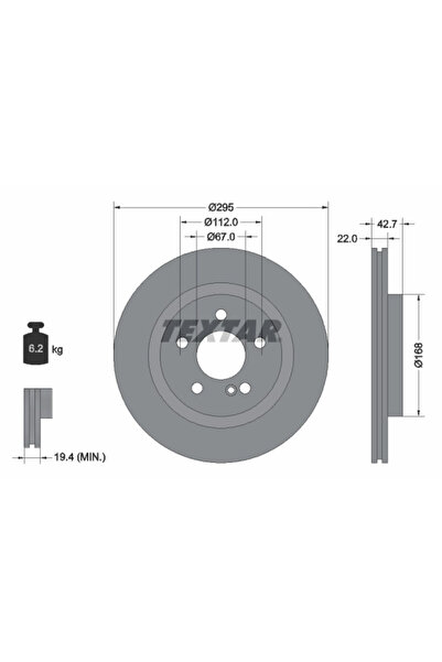TEXTAR Дискови спирачки Infiniti Q30 Mercedes-Benz A-класа/Cla Shooting Brake...