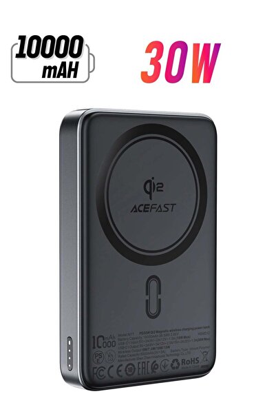 Acefast محطة شحن لاسلكية مغناطيسية M11 PD 30W بسعة 10,000 مللي أمبير باللون ا...