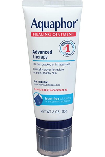 Aquaphor Healing Ointment With Touch-Free Applicator - For Dry, Chapped Skin - 3 oz. Tube
