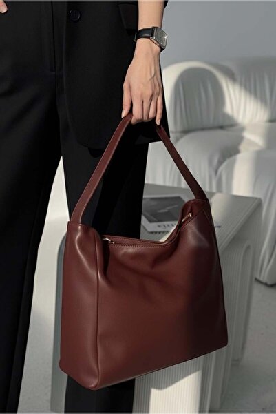 La La'Graccio Paris Geantă de mână și de umăr din piele moale Monet pentru femei Lagraccio Paris, roșu claret