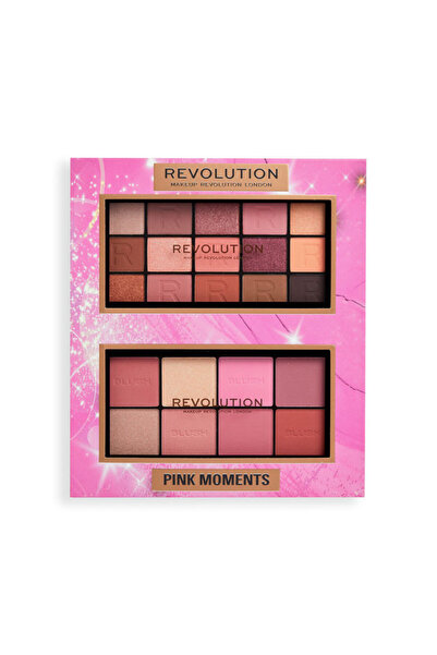 MAKEUP REVOLUTION Σετ σκιών ματιών και παλέτας προσώπου Reloaded Pink Moments, 16 γρ