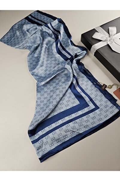 sem oyuncak Luxury Voile Silk Shawl Hijab Foulard Scarf Shawl Blue g Pattern ...