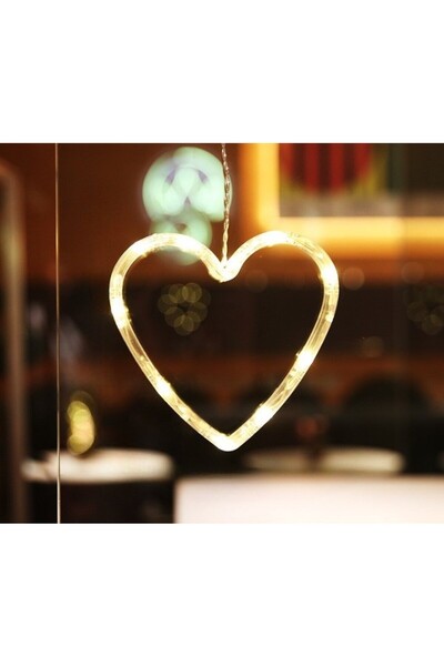 Flippy Luminous Christmas Decoration in the shape of a Heart, 13x16.5 cm, with Suction Cup, Warm White,