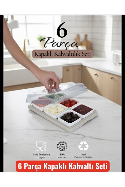 Dem Home 6-Piece Breakfast Set Breakfast Storage Container - Breakfast Set with Lid - Storage Container with Tray