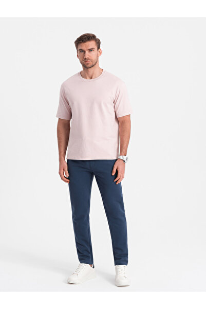 OMBRE Men's tracksuit with sock without pull-up - dark blue V4 OM-PABS-0206