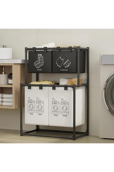 Bin shihoon سلة غسيل متعددة الظائف من طبقتين