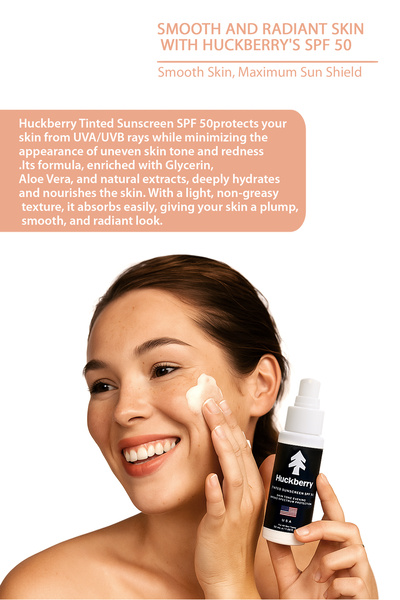 HUCKBERRY American Made Tone Equalizing Brightening Facial Sunscreen 50ml |   Power Block Base Tinted Spf50