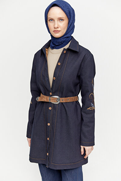 Setrms Nakışlı Süet Kemerli Kap