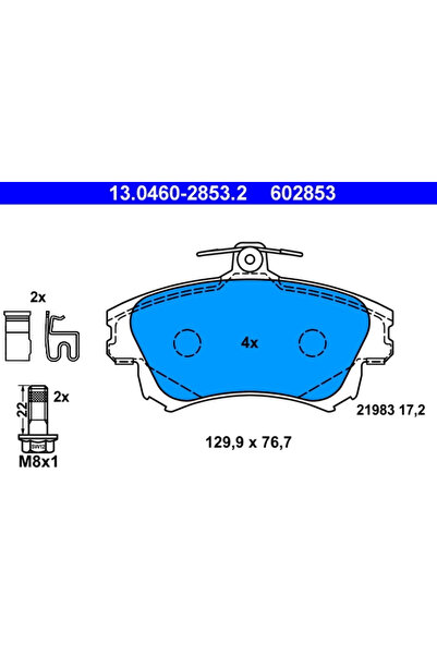 Ate Set Placute Frana Frana Disc Mitsubishi Carisma Volvo S40 1/V40 1995-2006