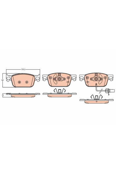 TRW Brake Pad Set Disc Brake Audi A4 Allroad B9/A4 B9/A5 2015-2020