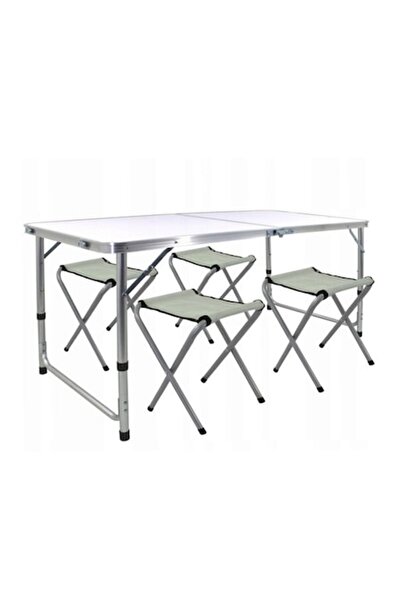 SPARTAN Masă pliabilă dublă cu 4 scaune, pentru pescuit și camping 120x60x70