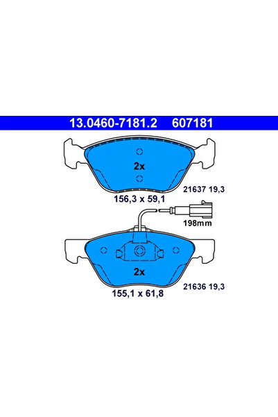 Ate Комплект спирачни накладки Alfa Romeo Gt дискови спирачки