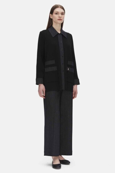 MISS DALIDA Denim Boru Paça Siyah Pantolon