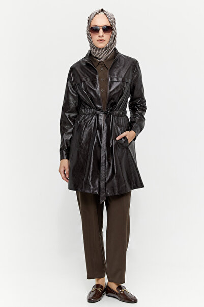 Setrms Yüksek Yakalı Kuşaklı Kap