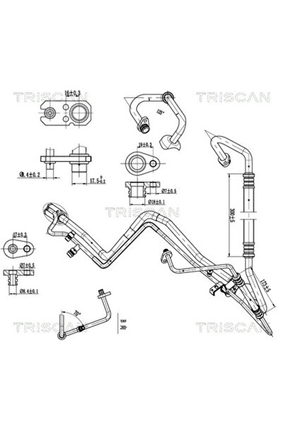 TRISCAN Air Conditioning Variable Pressure Pipe Citroen Berlingo / Berlingo F...