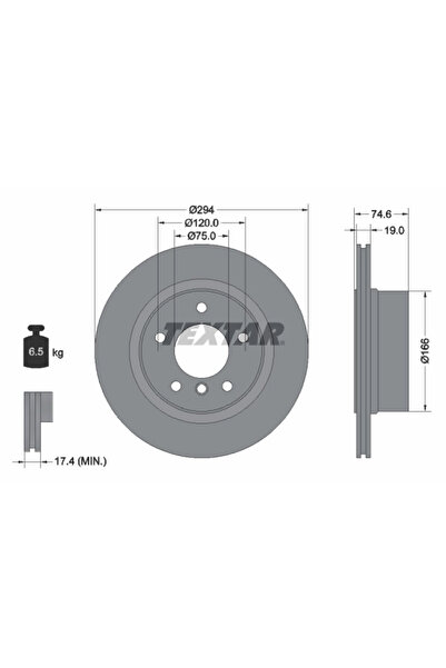 TEXTAR Disc Frana Alpina Roadster S Bmw Z4 Roadster/Z4 Cupe