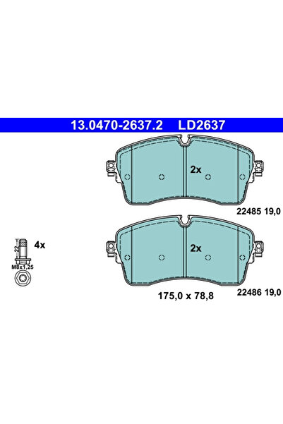 Ate Set Placute Frana Frana Disc Land Rover Discovery Sport/Range Rover Evoque
