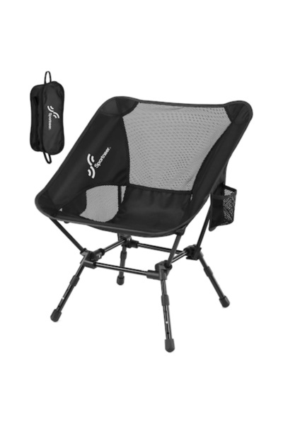 Sportneer Portable Camping Chair Sportneer, Foldable, Adjustable Height, Aluminum Alloy, Oxford Fabric, Black