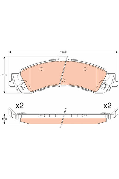 TRW Brake Pad Set Disc Brake Chevrolet Avalanche/Silverado 1500/Suburban