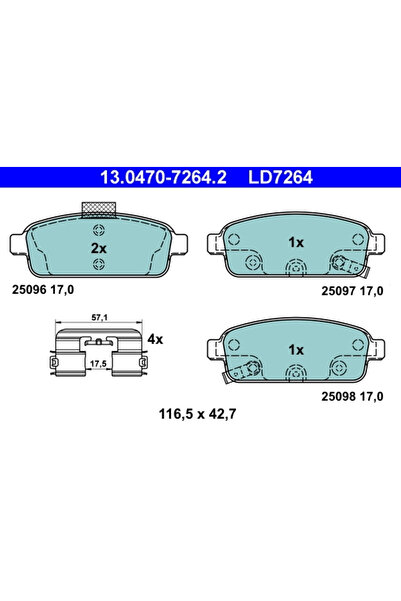 Ate Set Placute Frana Frana Disc Chevrolet Cruze/Orlando/Volt Opel Ampera/Ast...