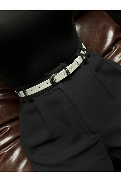 LİA KEMER Cureaua pentru femei model clasic argintiu cu cataramă de costum, c...