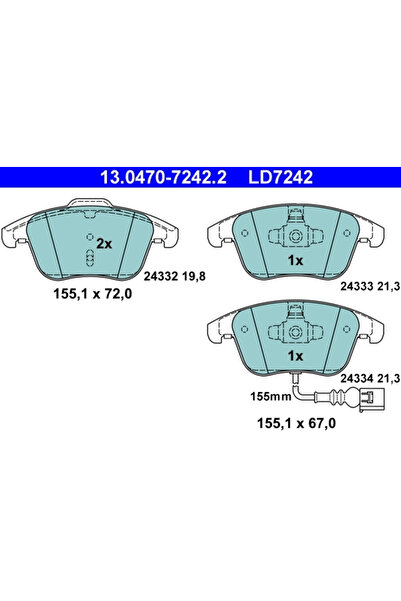 Ate Set Placute Frana Frana Disc Audi Q3 Seat Alhambra