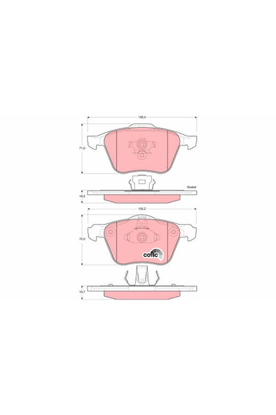 TRW Set Placute Frana Frana Disc Volvo S60 1/S80 1/V70 2 Volvo Asia Xc Classic