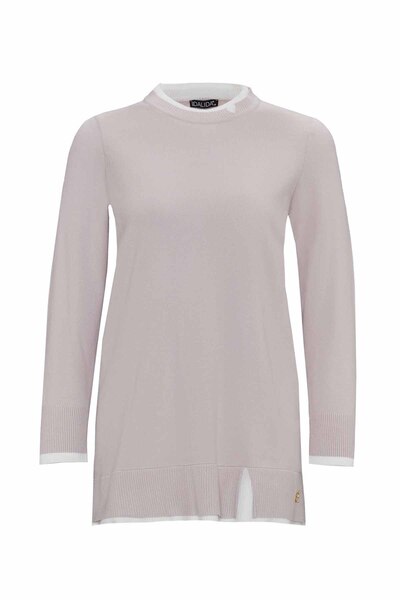 MISS DALIDA Yakası Yırtmaçlı Triko Stone Tunik