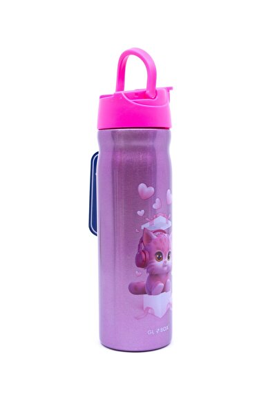 Globox Pink Cat Patterned 304 Steel Flask 500 ml (3. Raf)