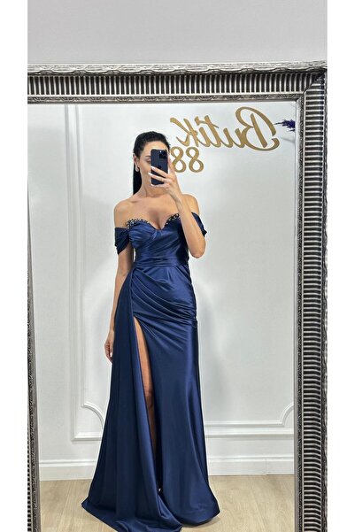 Butik888 Rochie indigo, maneci cazute