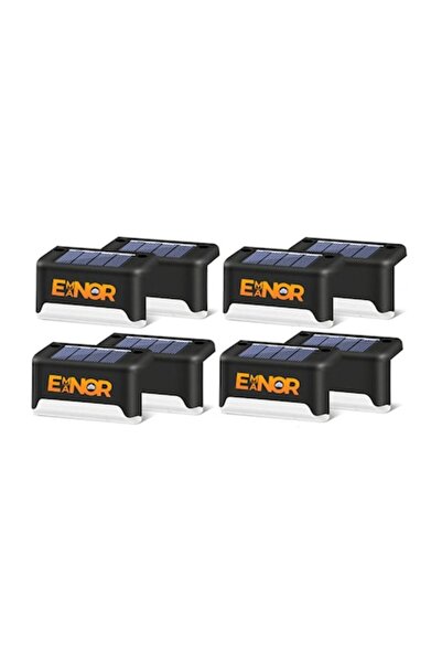 E-manor Σετ 8 Ηλιακών Λαμπτήρων με Αισθητήρα Φωτός για Φράχτη, Σκάλες ή Κουπαστή