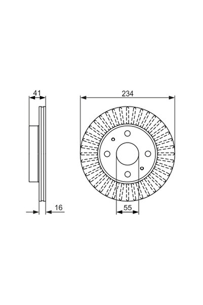 Bosch Спирачен диск Daihatsu Cuore 6/Cuore 7/Sirion Subaru Justy 4