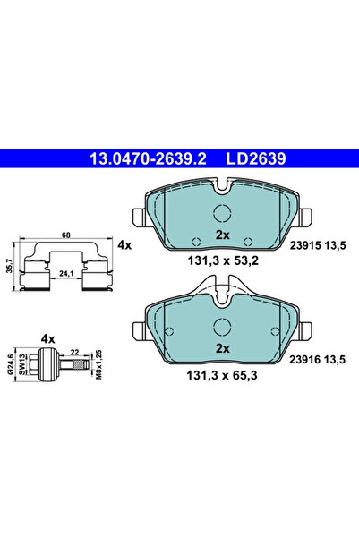 Ate Set Placute Frana Frana Disc Bmw I3