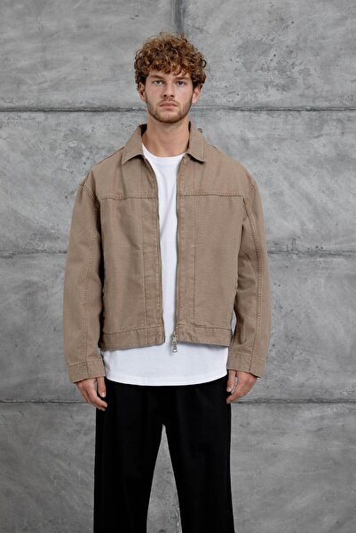 NOMARC Καφέ Mmx Oversize τζιν μπουφάν