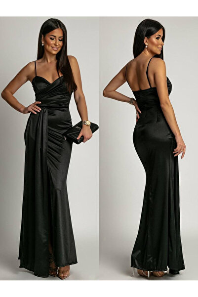 AndraRose Styles Rochie Elyna Satinată cu Crăpătură