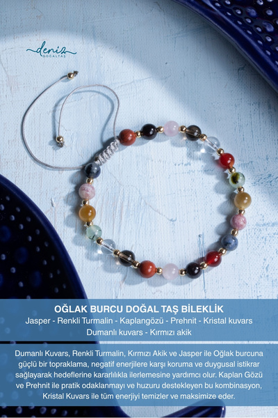 Deniz Doğal Taş سوار مكرامية من الحجر الطبيعي معتمد من برج الجدي