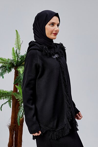 CNR TEKSTİL Tricot Jacket with Tassel Detail