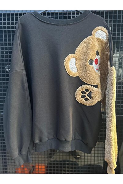 MODA Peluş Kol Tasarımlı Sweatshirt