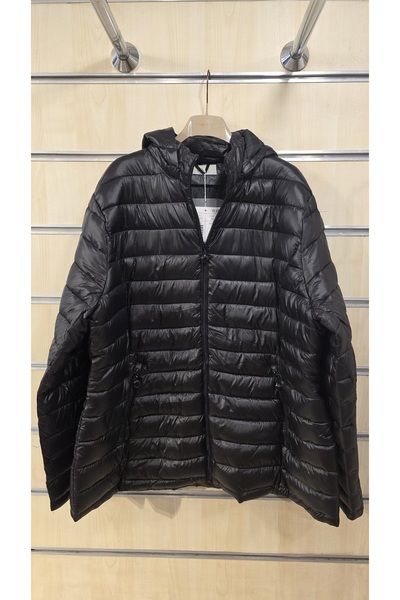 Park Moda معطف أسود مبطن بغطاء للرأس