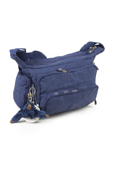 İMAKS Geantă Messenger din material textil rezistent la apă Crinkle / Klinkır, cu mai multe compartimente, cu mâner încrucișat și cu umăr, albastru marin 116G