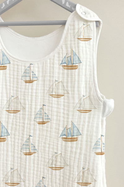 Tuğba Kuğu 4 Layer Muslin Baby Sleeping Bag (0-18 Months) - Pureline Series