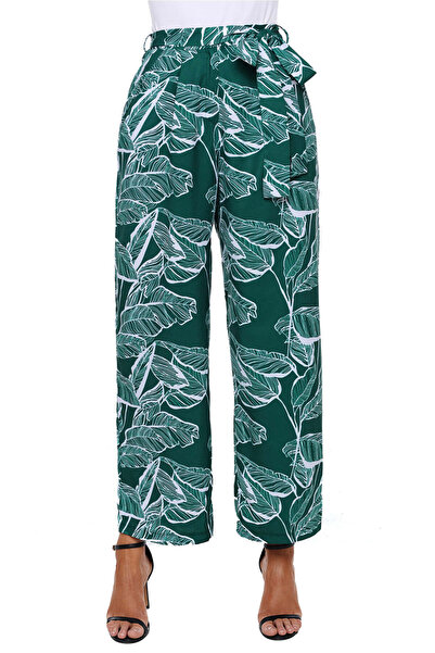WildFashion Elegant high-waisted pants with leaf print CL784-11121