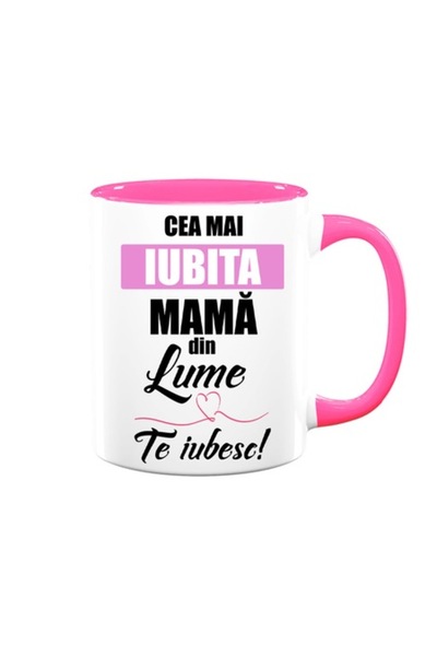 OEM Cană personalizată pentru mamă cu mesajul: „Cea mai iubită mamă din lume,...