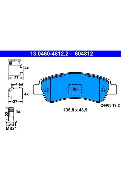 Ate Set Placute Frana Frana Disc Citroen Jumper 2 Bus/Jumper 2 Caroserie/Jump...